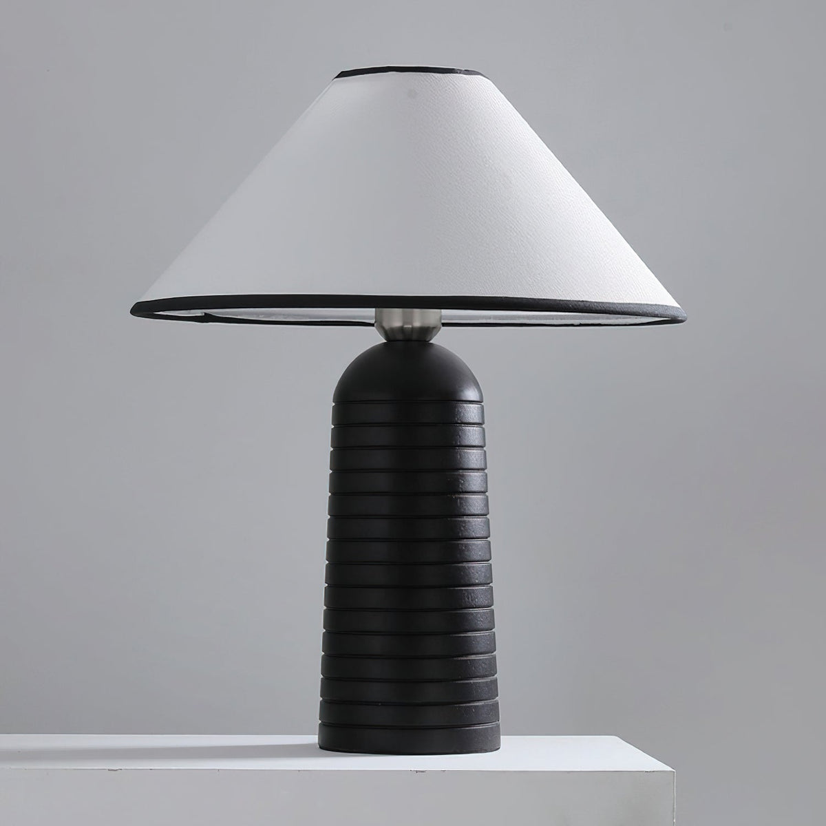 Ridged Base Empire Shade Table Lamp