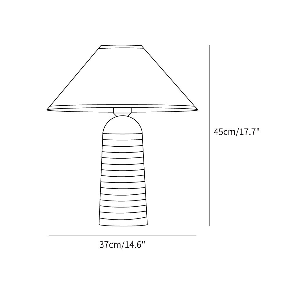 Ridged Base Empire Shade Table Lamp