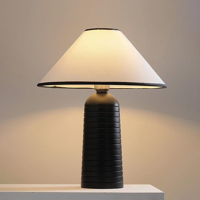 Ridged Base Empire Shade Table Lamp
