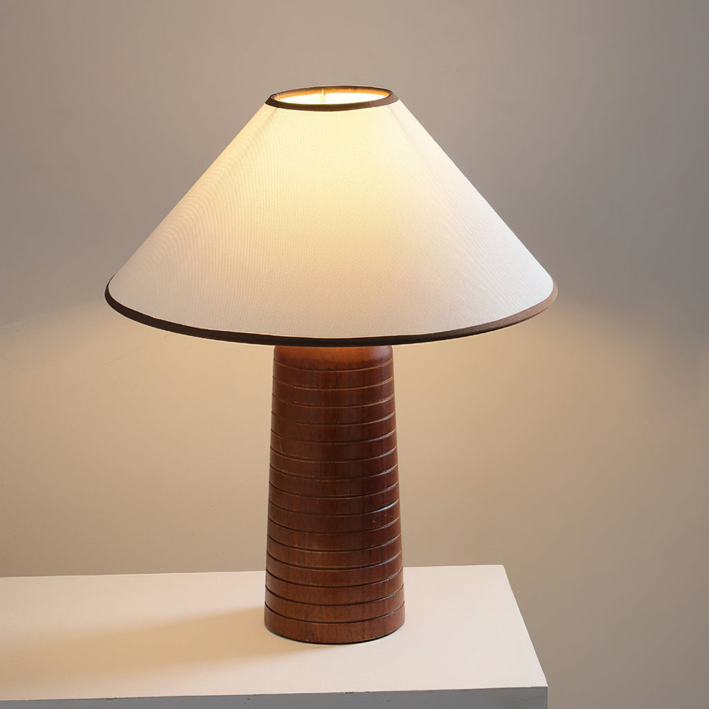 Ridged Base Empire Shade Table Lamp