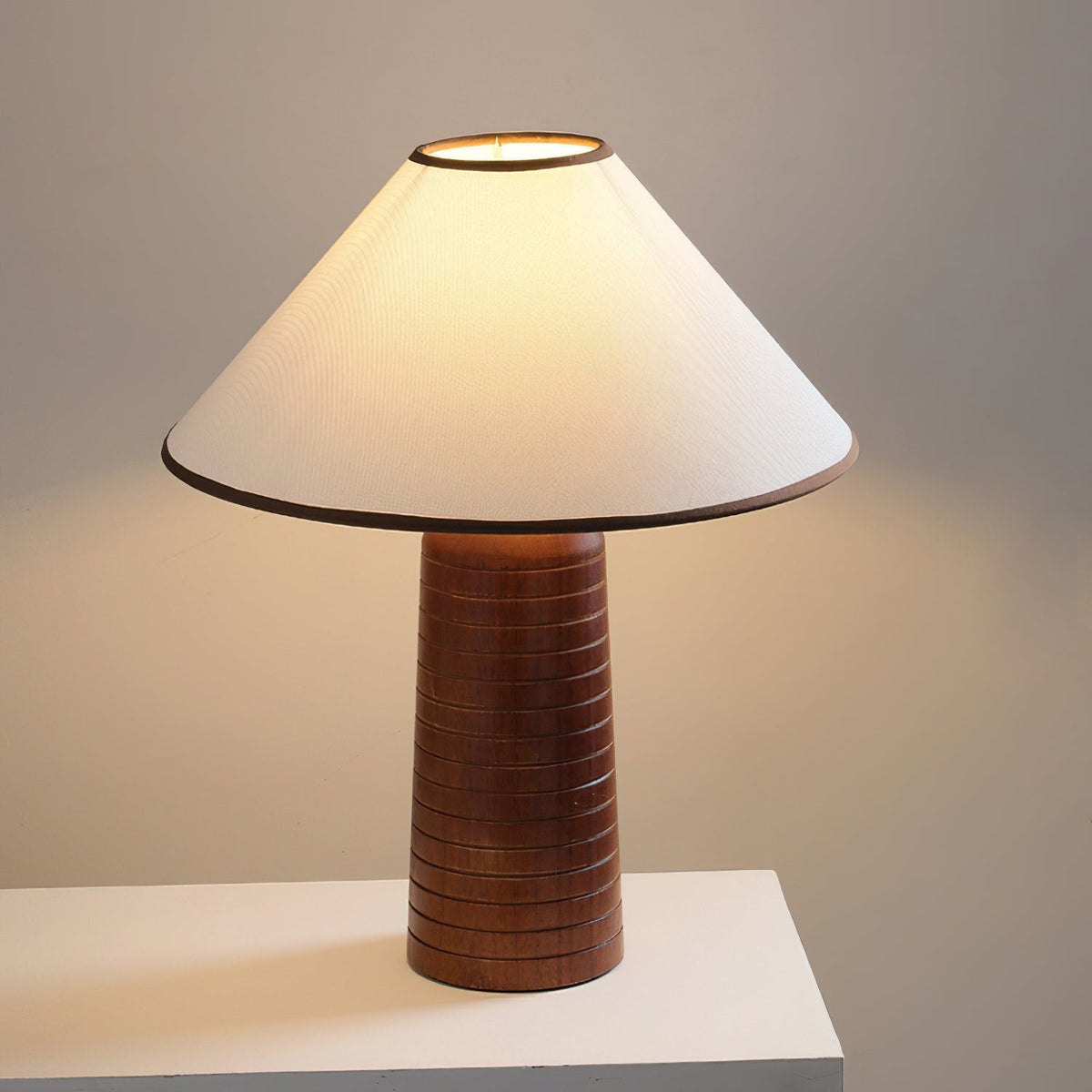 Ridged Base Empire Shade Table Lamp