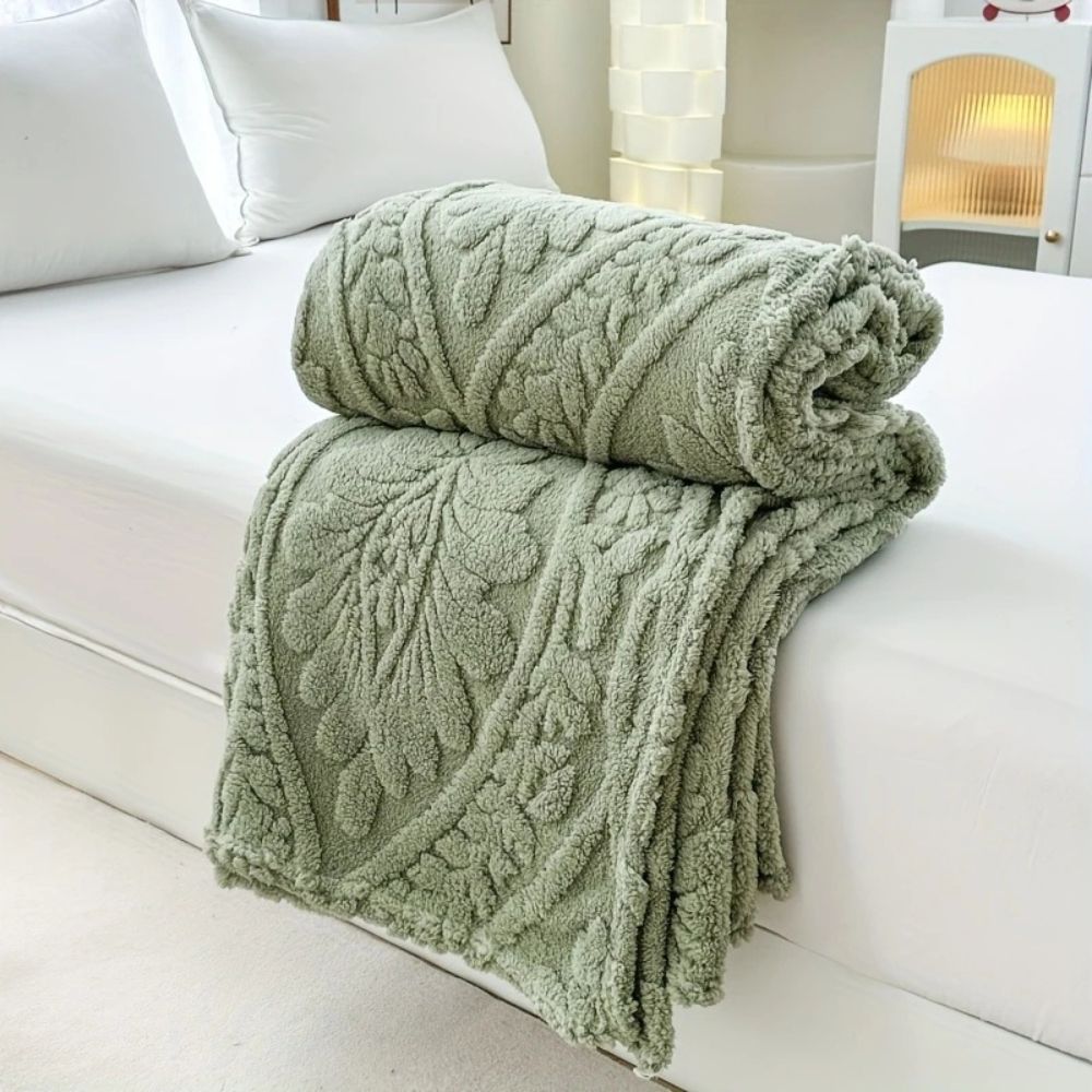 French-Weave Jacquard Fleece Blanket