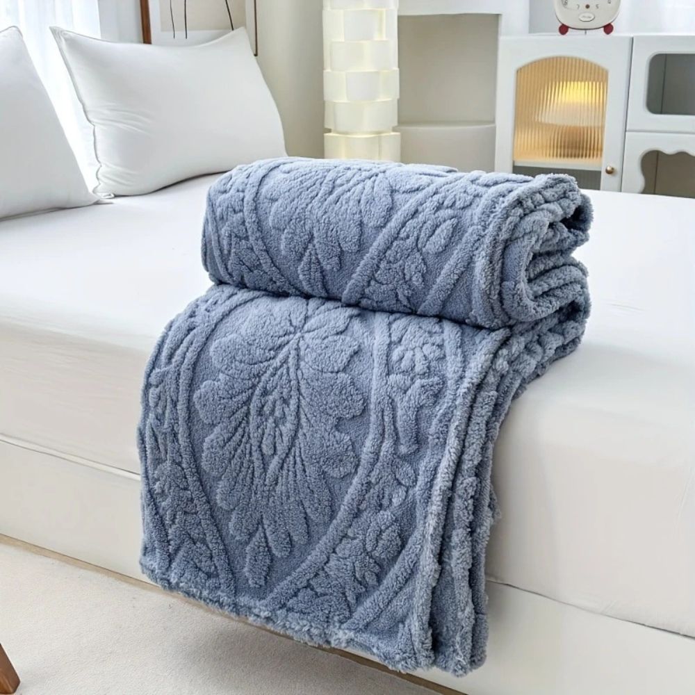 French-Weave Jacquard Fleece Blanket