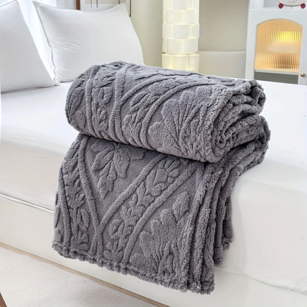 French-Weave Jacquard Fleece Blanket