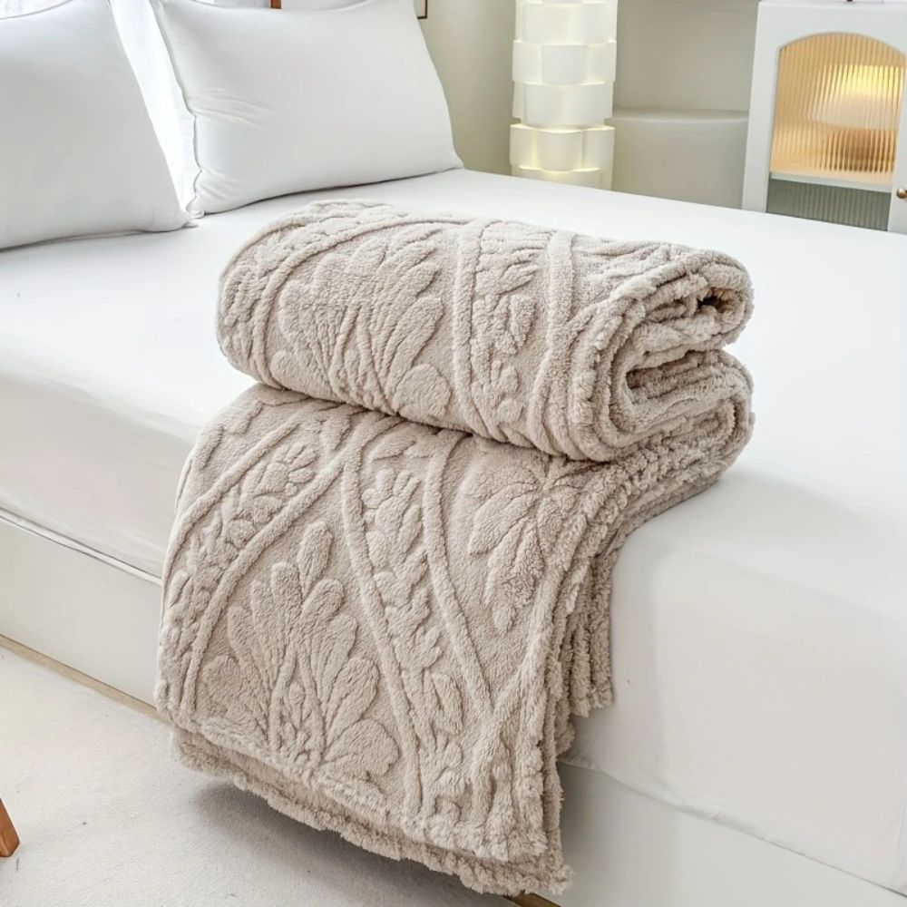 French-Weave Jacquard Fleece Blanket