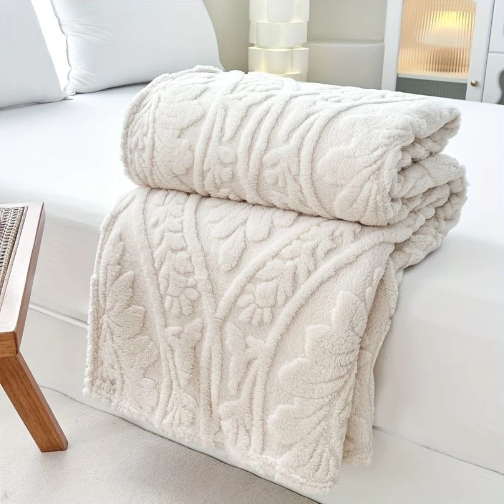 French-Weave Jacquard Fleece Blanket