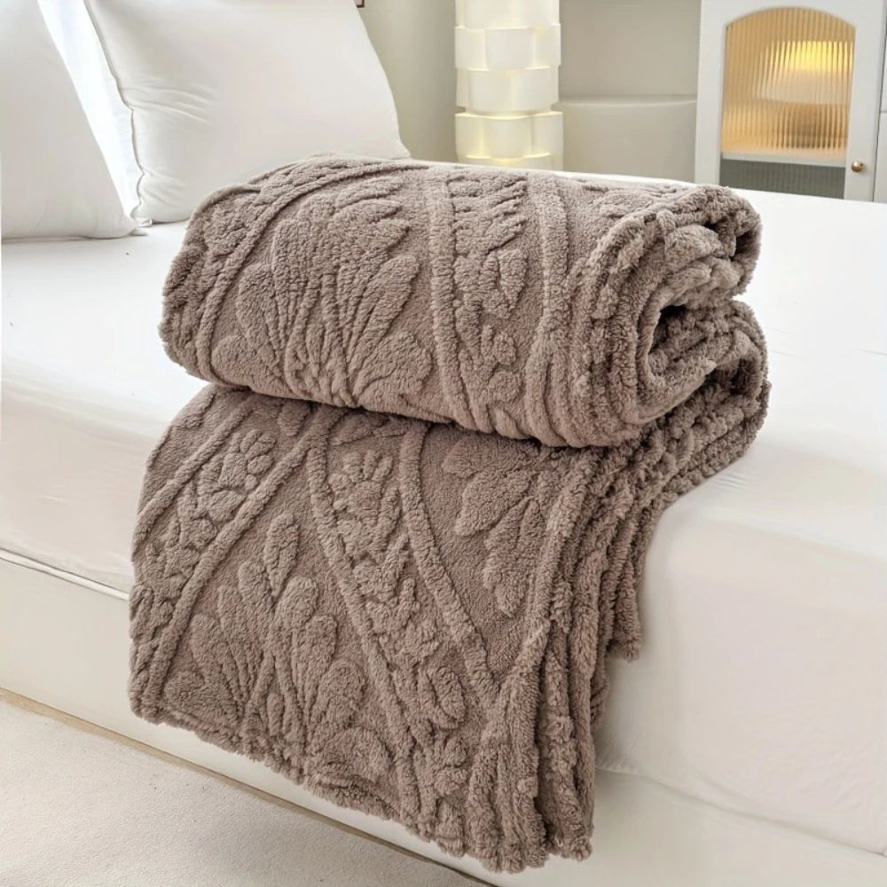 French-Weave Jacquard Fleece Blanket