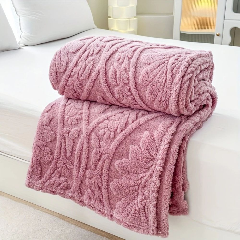French-Weave Jacquard Fleece Blanket