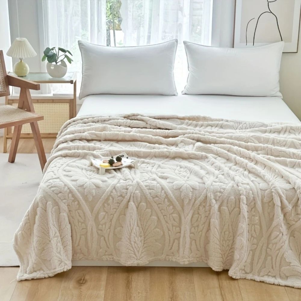 French-Weave Jacquard Fleece Blanket