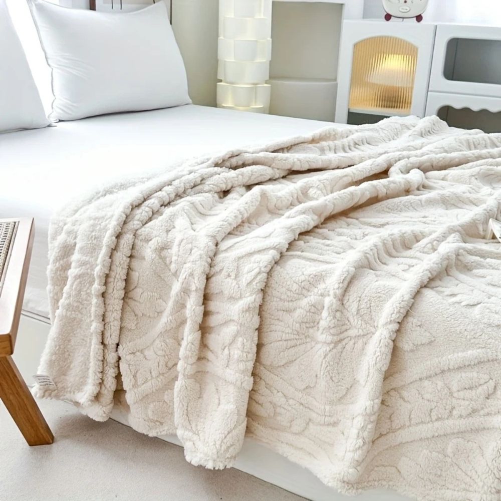 French-Weave Jacquard Fleece Blanket