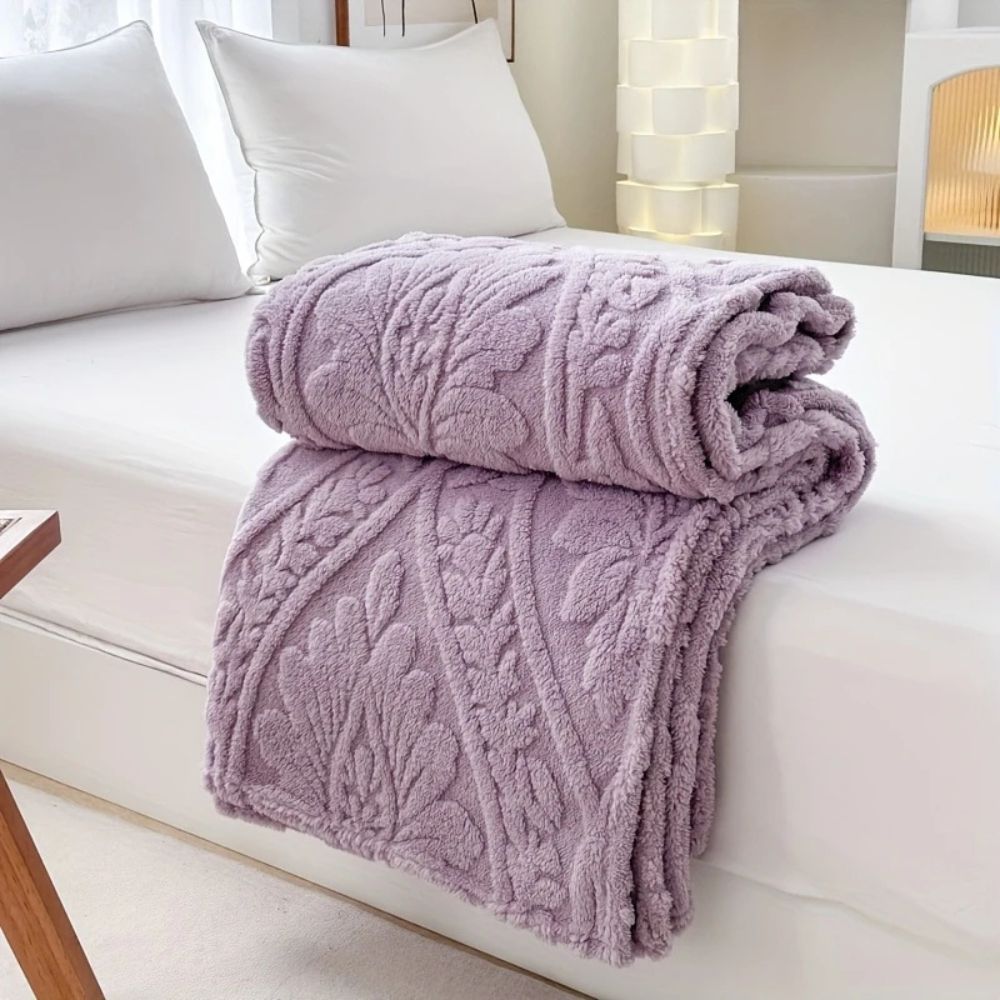 French-Weave Jacquard Fleece Blanket
