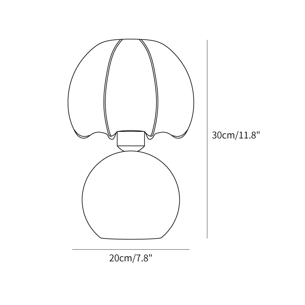 Paneled Petal Shade Walnut Table Lamp
