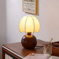 Paneled Petal Shade Walnut Table Lamp