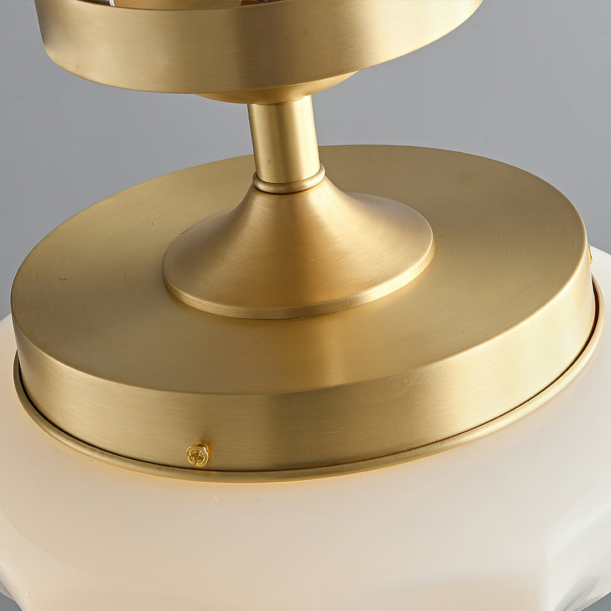 Domed Glass Brass Semi-Flush Ceiling Light