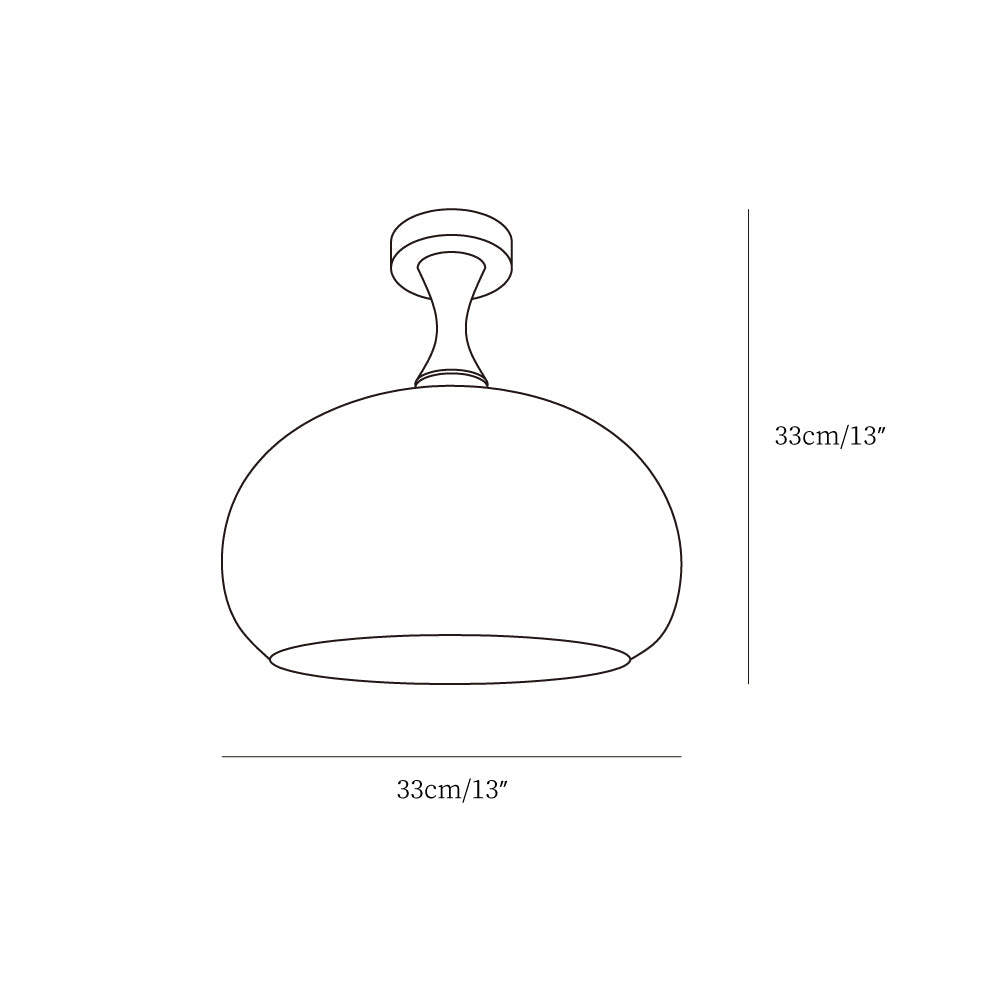 Caramel Glass Walnut Dome Ceiling Light