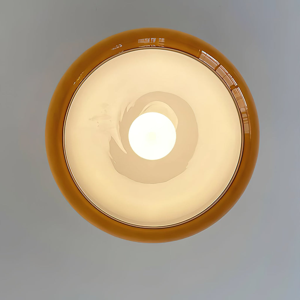 Caramel Glass Walnut Dome Ceiling Light