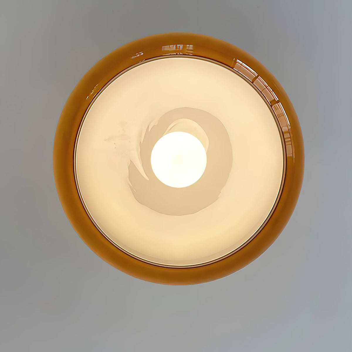 Caramel Glass Walnut Dome Ceiling Light