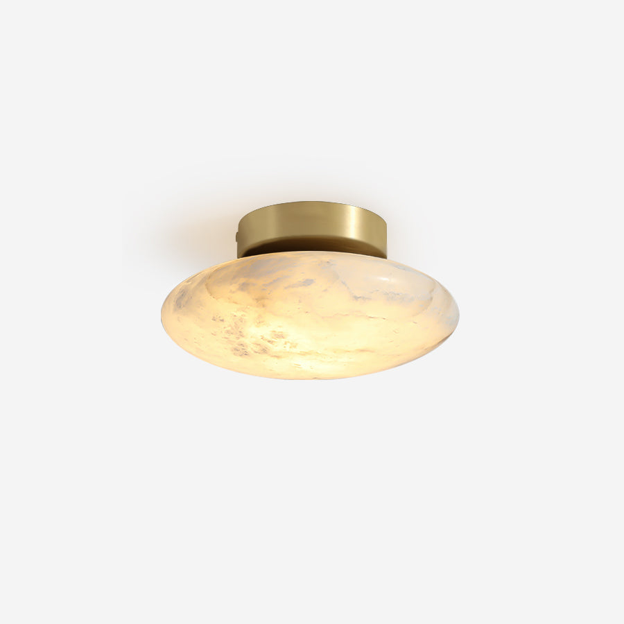 Shallow Alabaster Dome Flush Ceiling Light