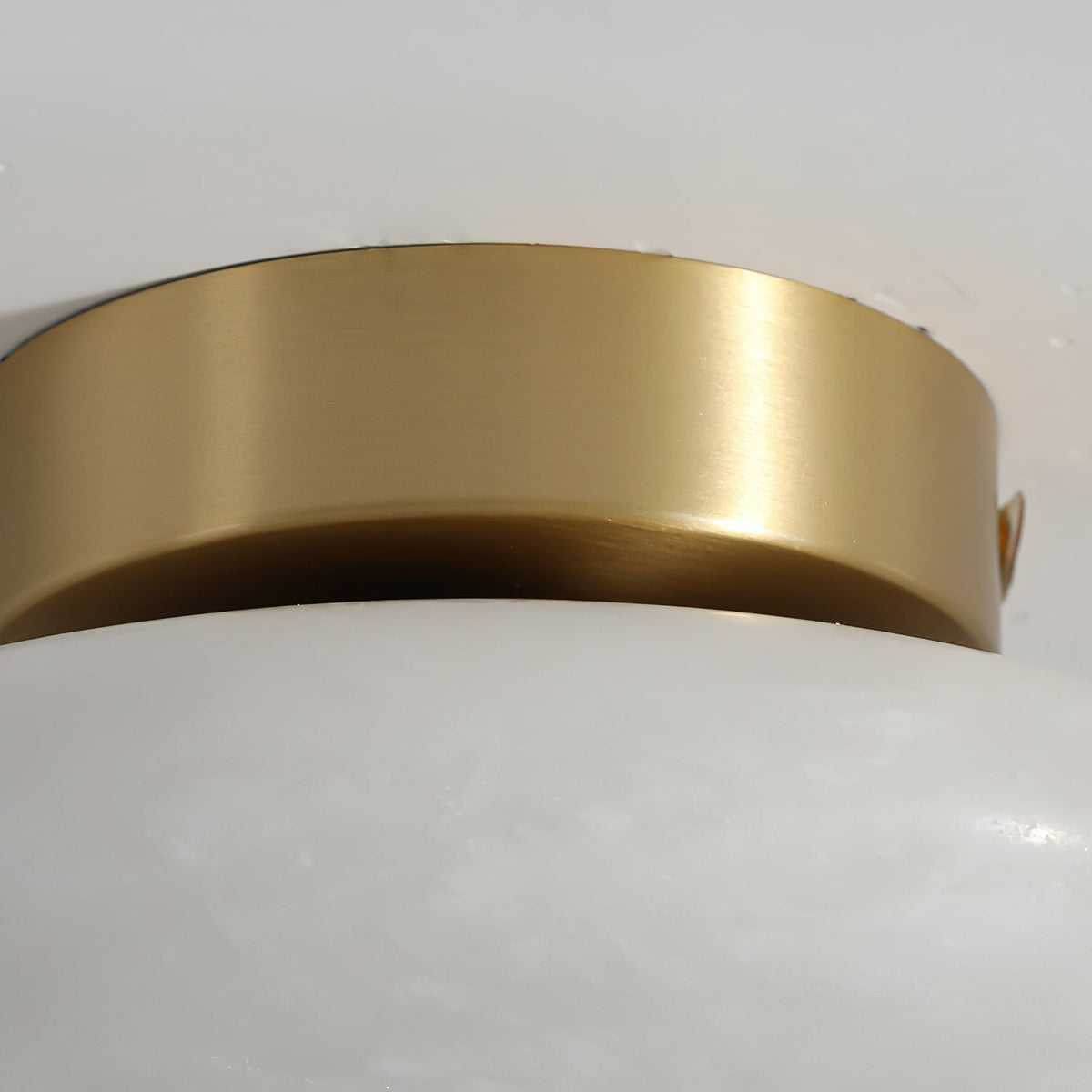Shallow Alabaster Dome Flush Ceiling Light