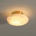 Shallow Alabaster Dome Flush Ceiling Light