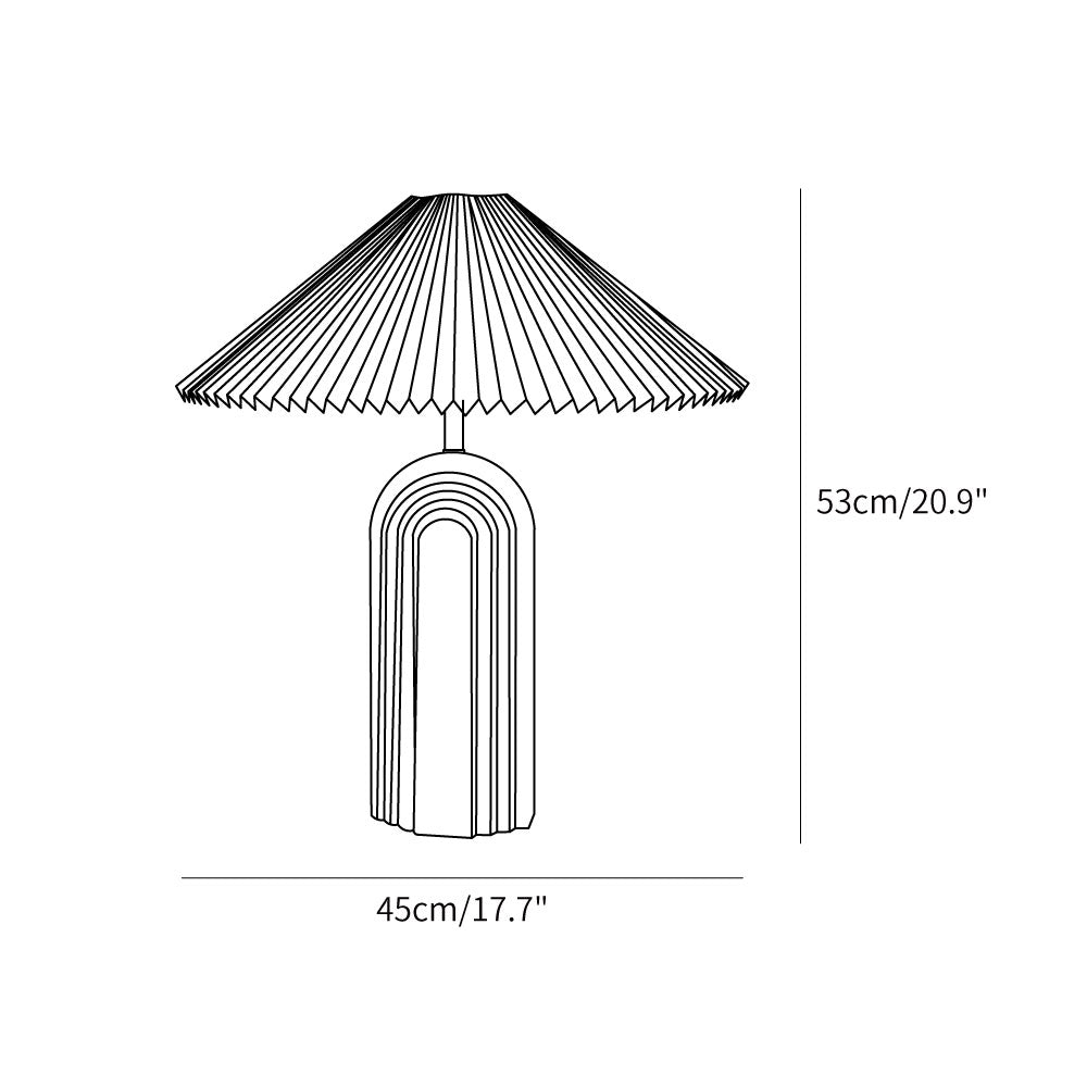 Ribbed Ceramic Pleated Shade Table Lamp