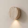 Round Stone Wall Sconce Lighting Fixture With Minimalist Design