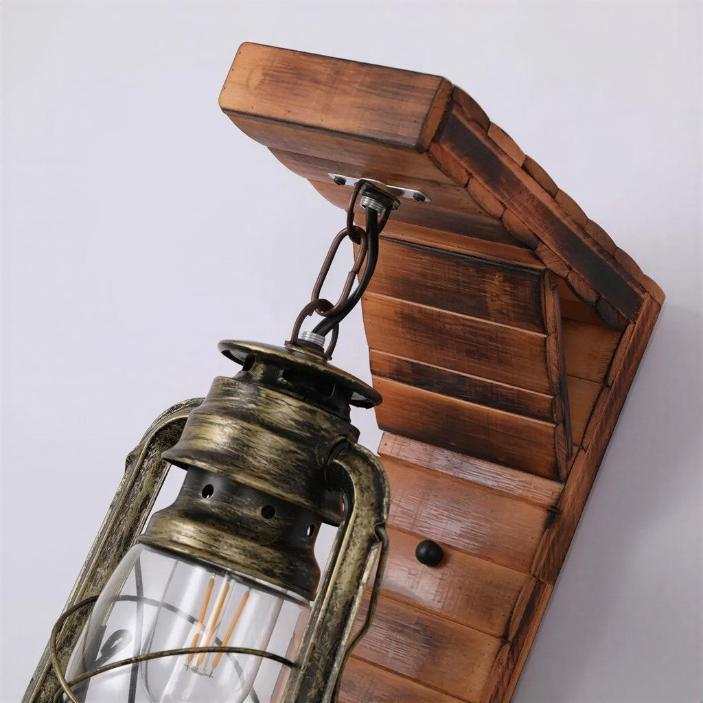 Rustic Wall Sconce Lantern for Bedroom Lighting with Warm Ambiance