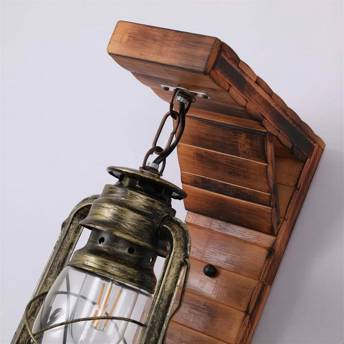 Rustic Wall Sconce Lantern for Bedroom Lighting with Warm Ambiance