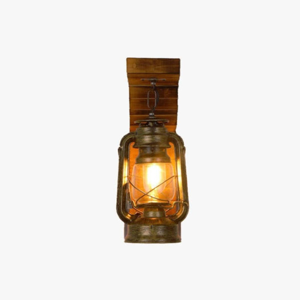 Rustic Wall Sconce Lantern for Bedroom Lighting with Warm Ambiance