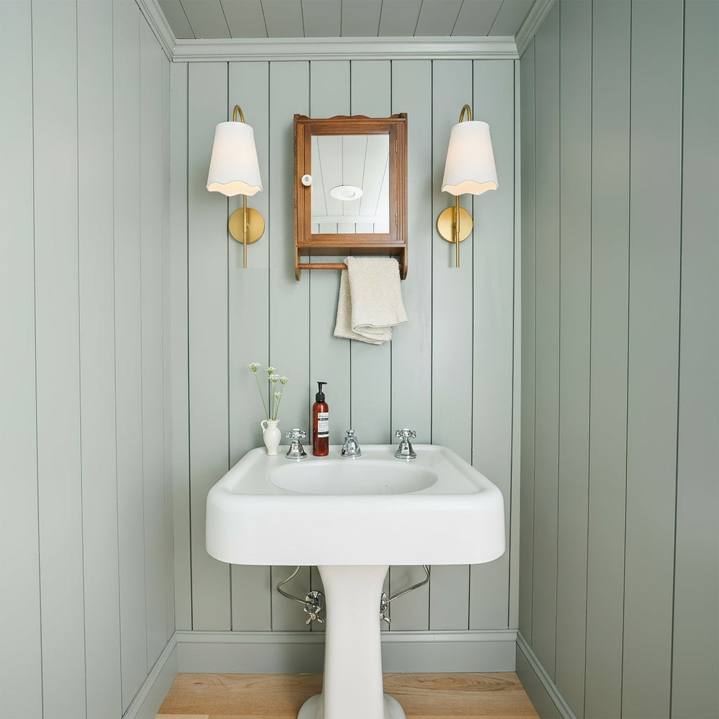Curved Arm Tapered Shade Wall Light