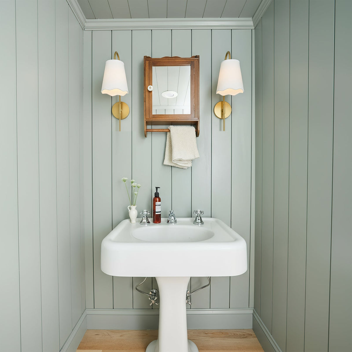 Curved Arm Tapered Shade Wall Light