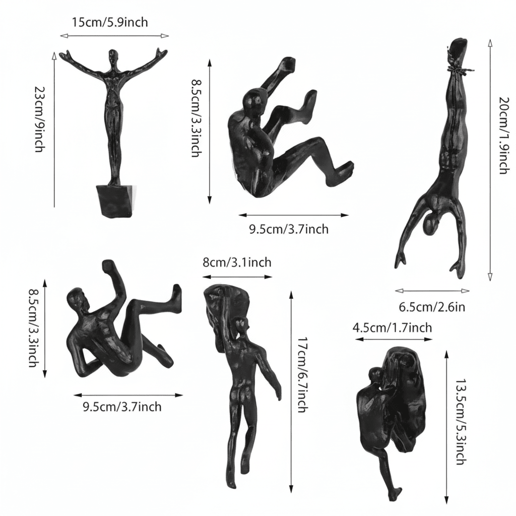 Climbing Figure Resin Wall Sculpture