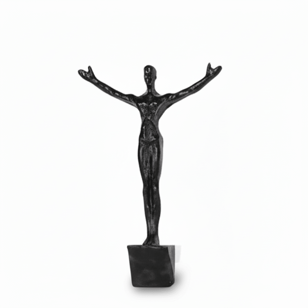 Climbing Figure Resin Wall Sculpture