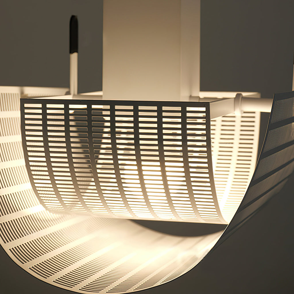 Striped Bowl Perforated Shade Pendant Lamp