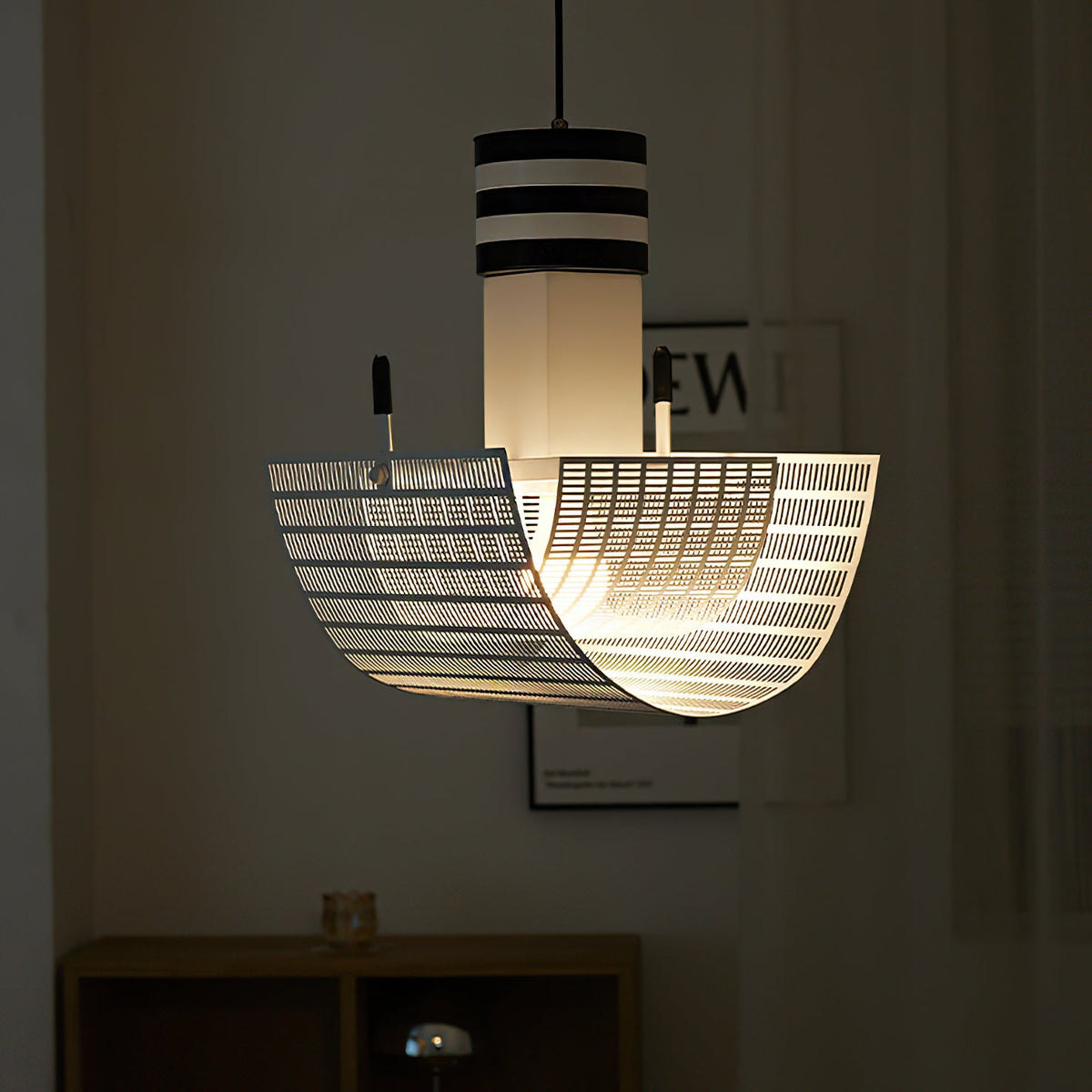Striped Bowl Perforated Shade Pendant Lamp