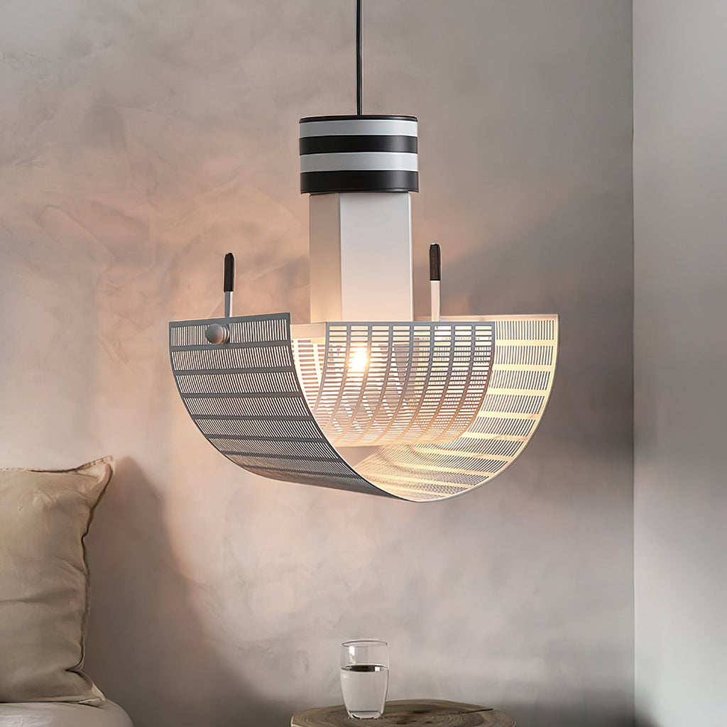 Striped Bowl Perforated Shade Pendant Lamp