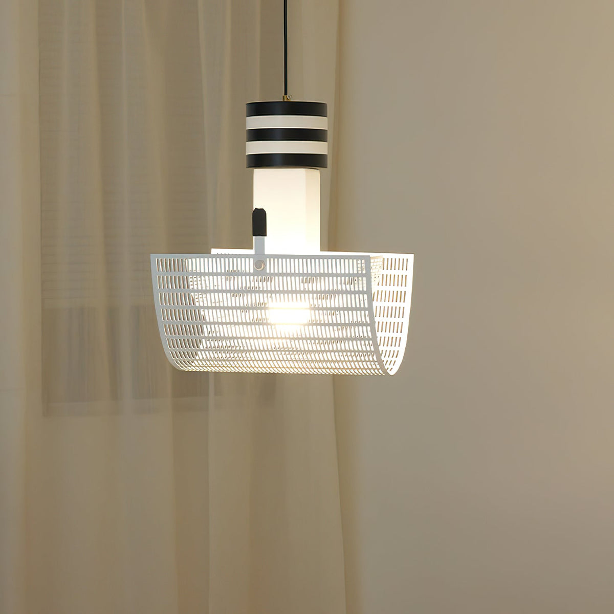 Striped Bowl Perforated Shade Pendant Lamp