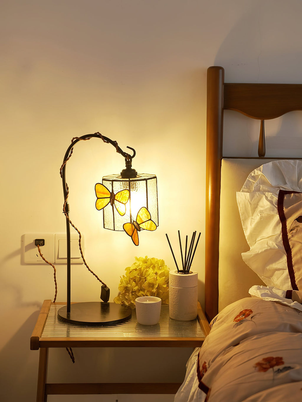 Stained Glass Butterfly Table Lamp