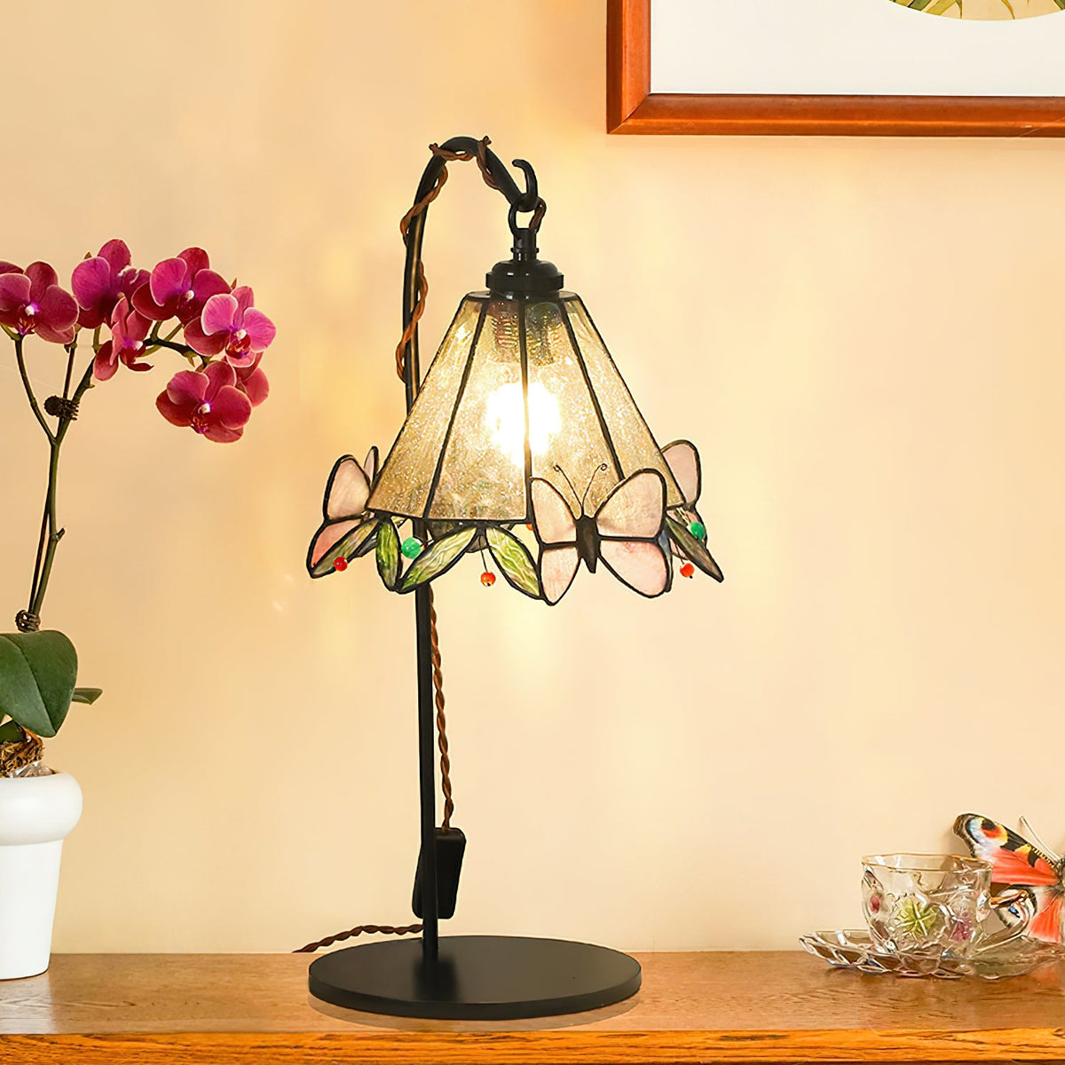 Stained Glass Butterfly Table Lamp