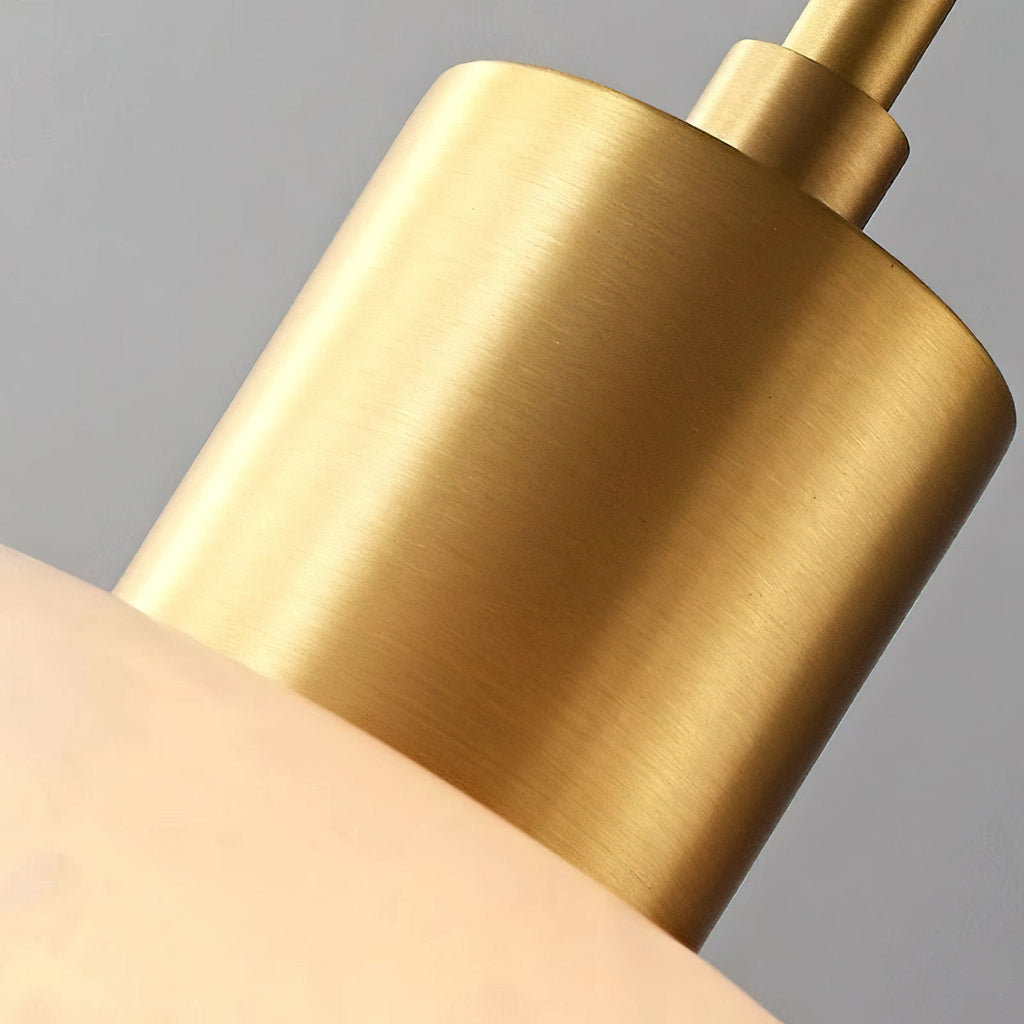 Rounded Alabaster Brass Pendant Light