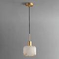 Rounded Alabaster Brass Pendant Light
