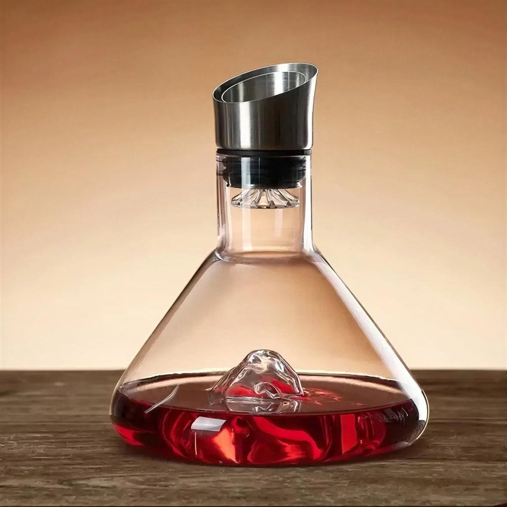 Iceberg Sculpted Crystal Wine Decanter with Aerator
