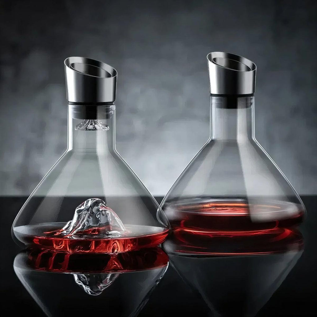 Iceberg Sculpted Crystal Wine Decanter with Aerator