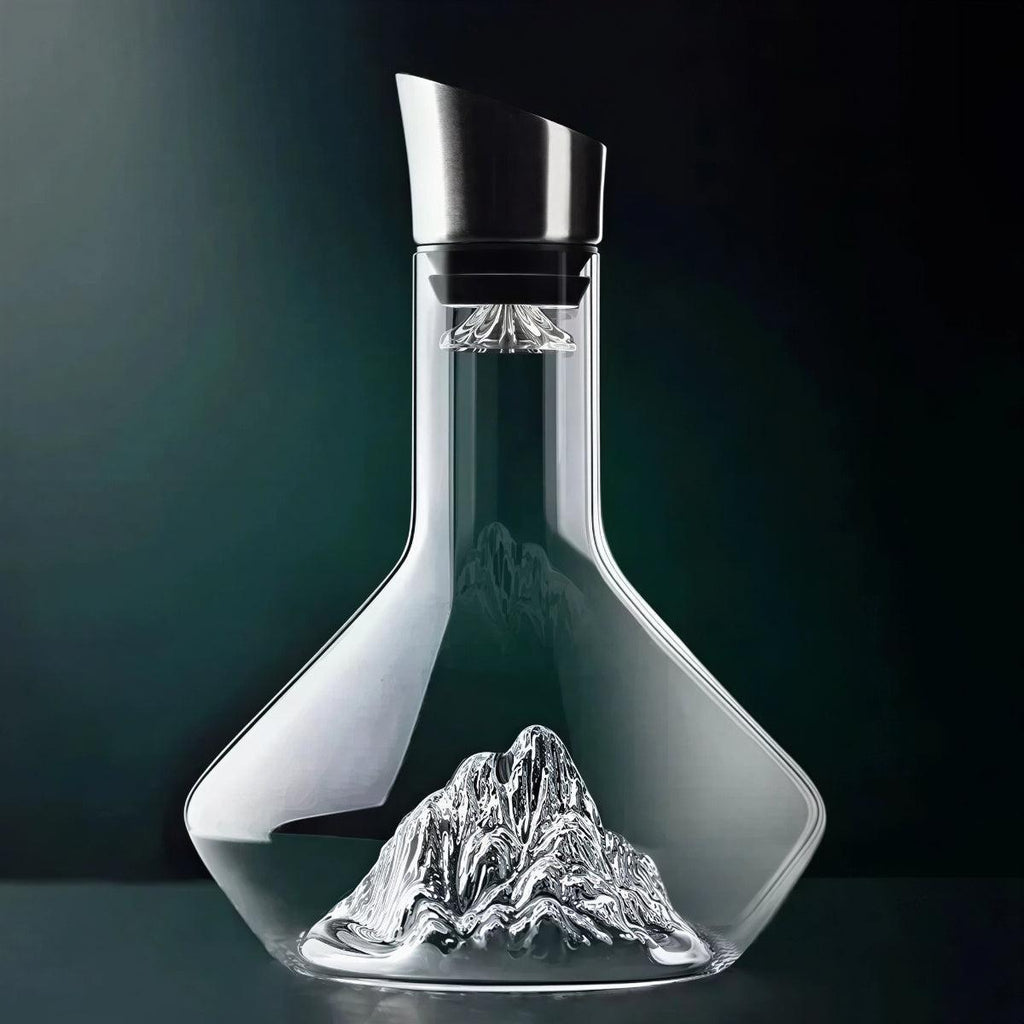 Iceberg Sculpted Crystal Wine Decanter with Aerator