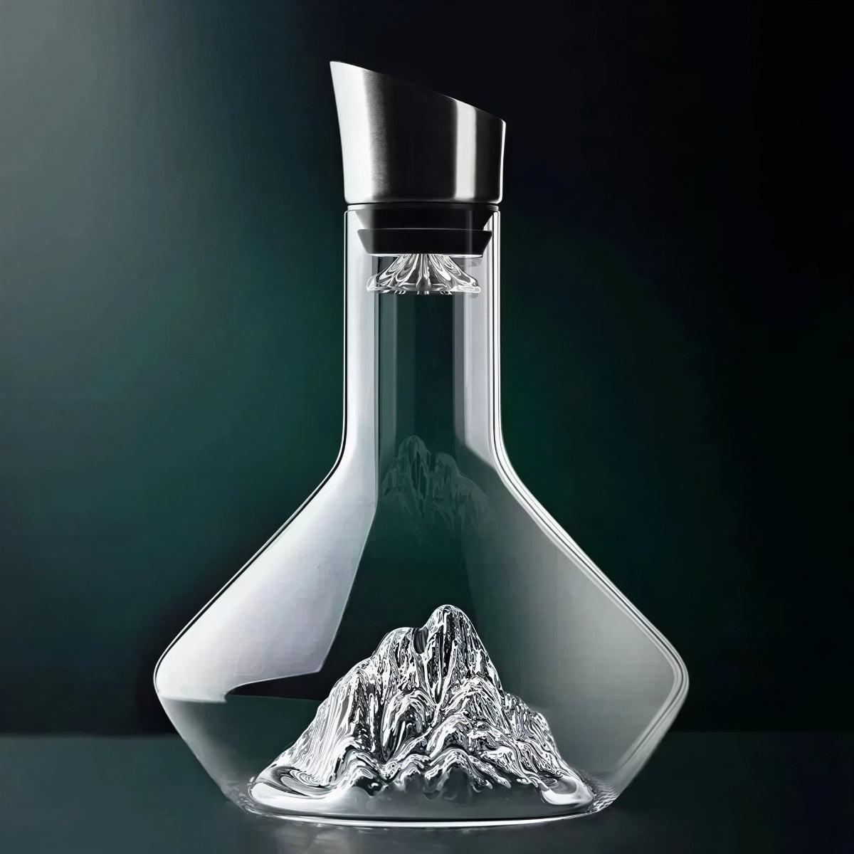 Iceberg Sculpted Crystal Wine Decanter with Aerator