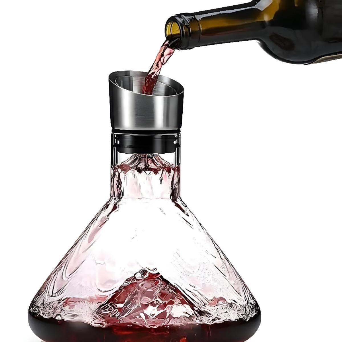 Iceberg Sculpted Crystal Wine Decanter with Aerator