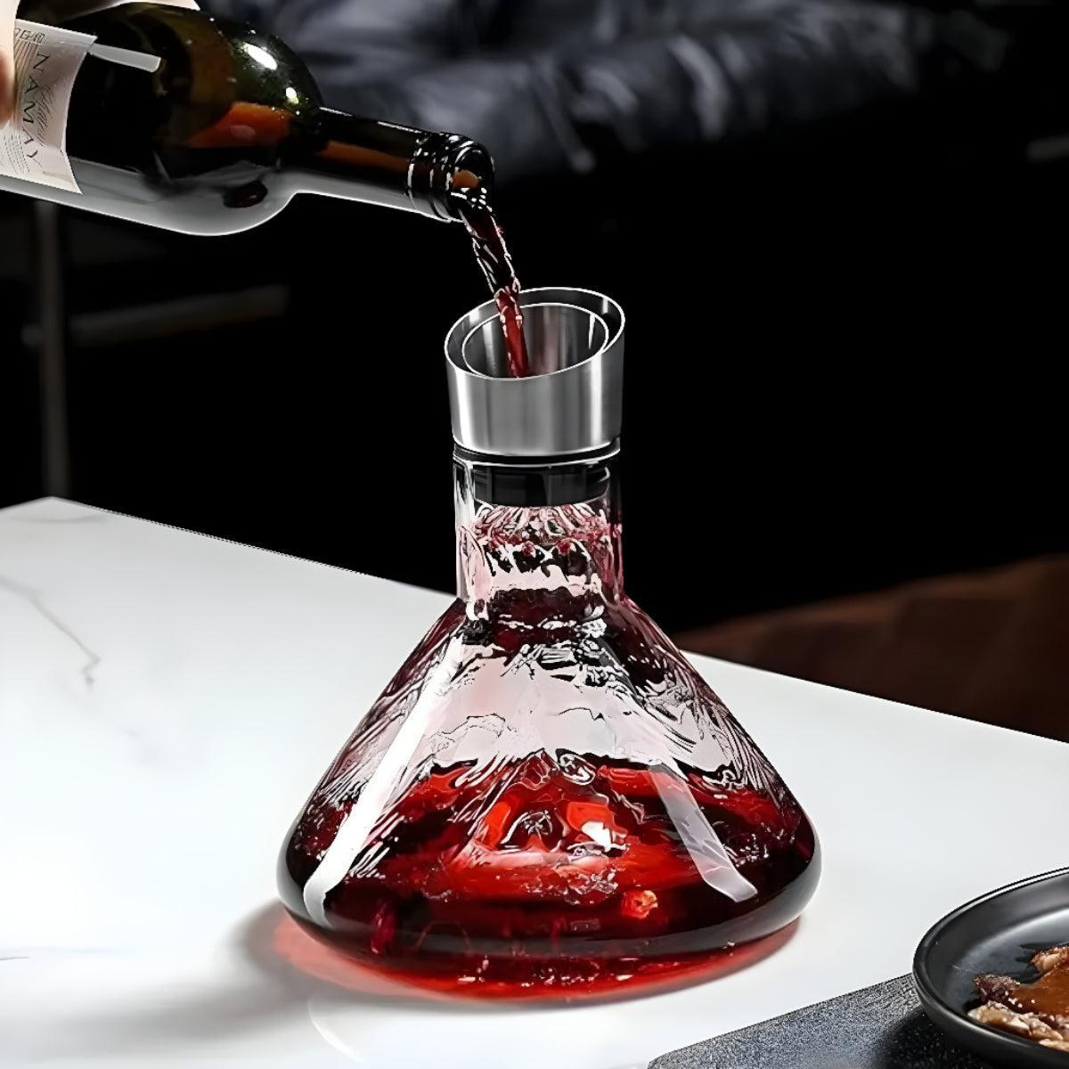 Iceberg Sculpted Crystal Wine Decanter with Aerator