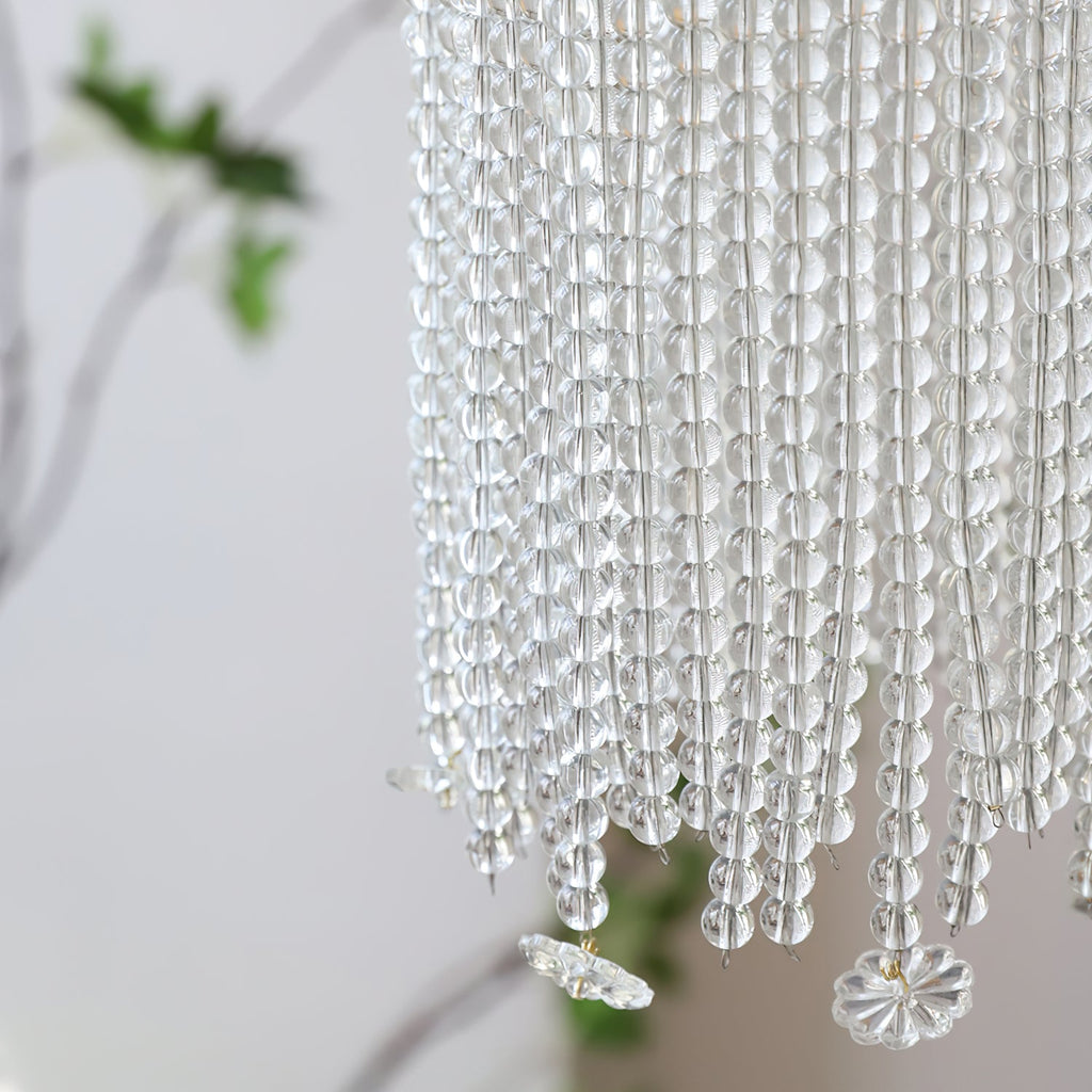 Beaded Strand Brass Cylinder Pendant