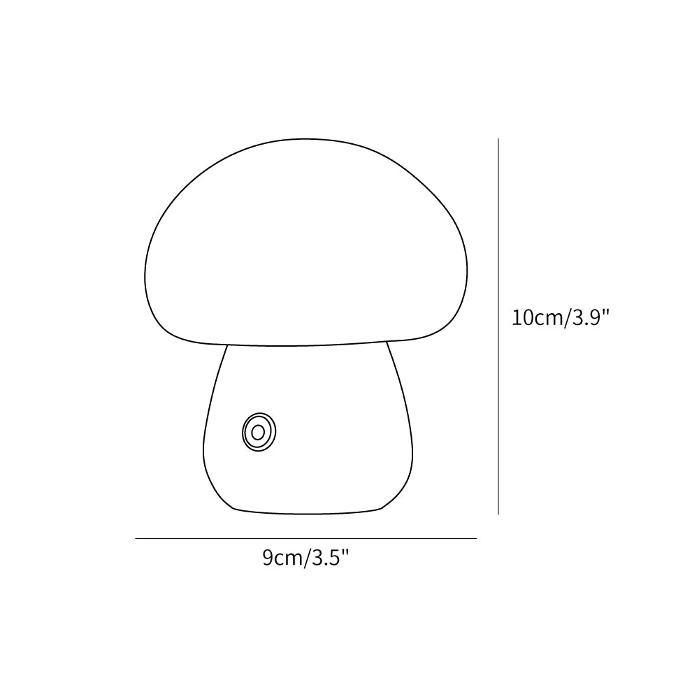 Cordless Wooden Mushroom Table Lamp