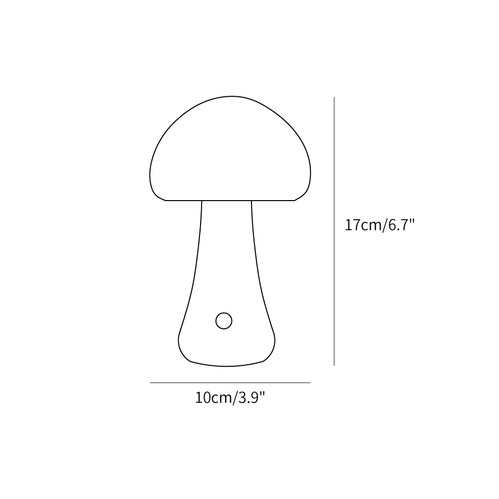 Cordless Wooden Mushroom Table Lamp